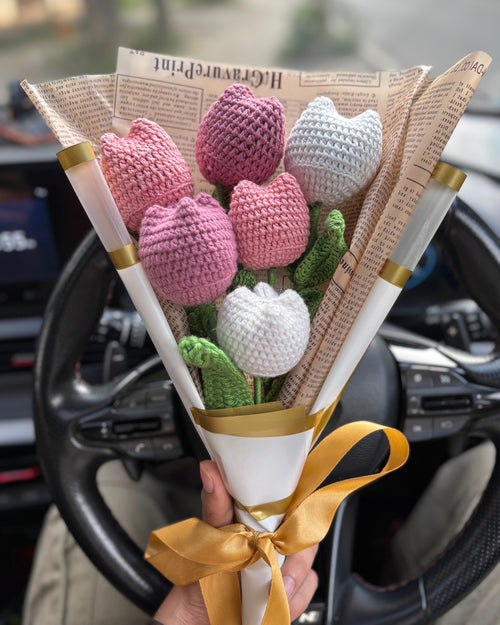 Handmade Pink Tulip Bouquet