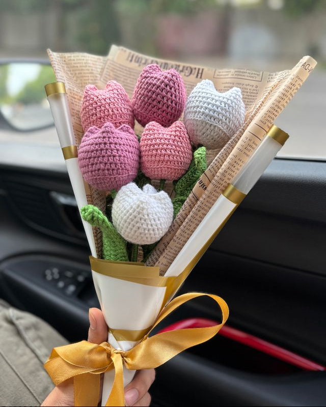 Handmade Pink Tulip Bouquet