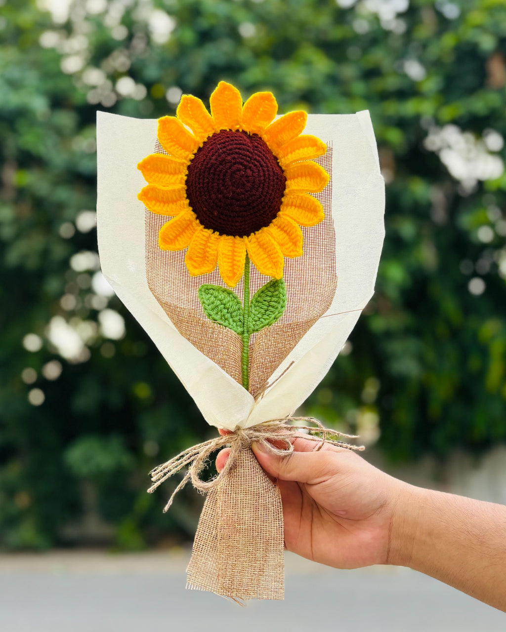 Handmade Sunflower Crochet Bouquet